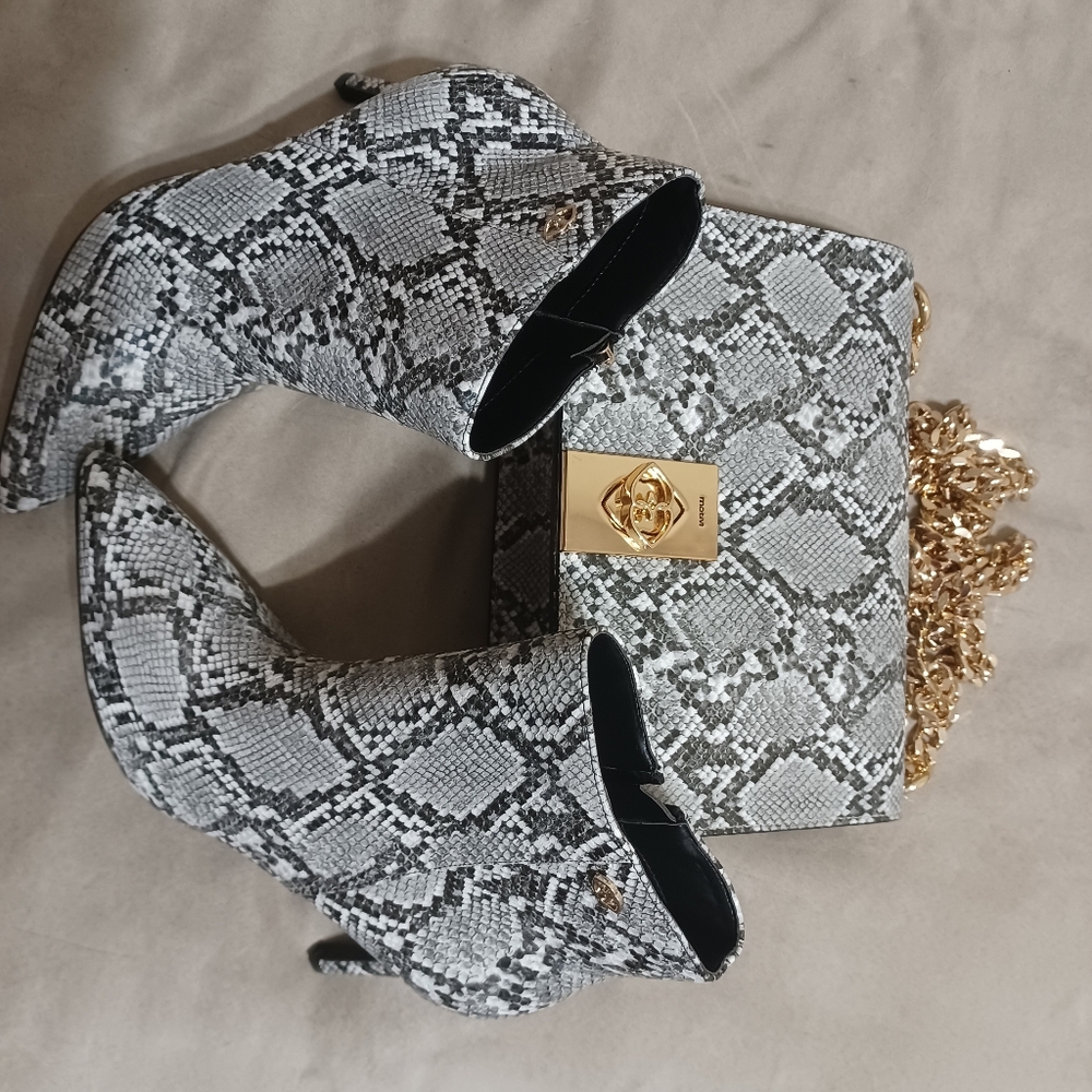 Italian Alligator style boots and purse